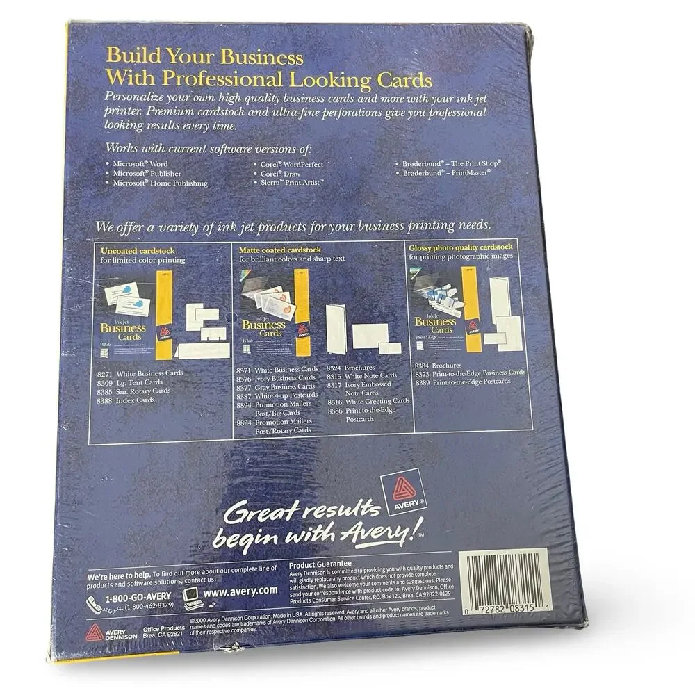 Avery 8315 Inkjet Note Cards with Envelopes White 4.25 x 5.5 60 Count Pack NEW